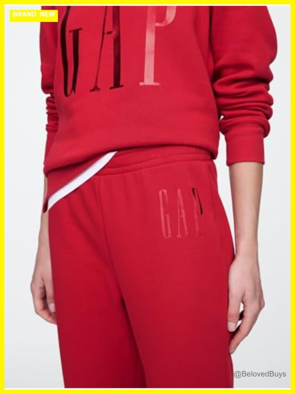 Logo Jogger - Mid Rise Straight Leg Pull On Sweatpants Cotton Polyester - Picture 3 of 4